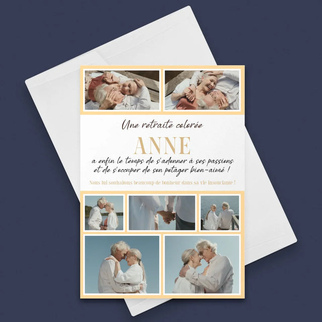 Le Collage Photo: Une Retraite Colorée - Carte De Vœux