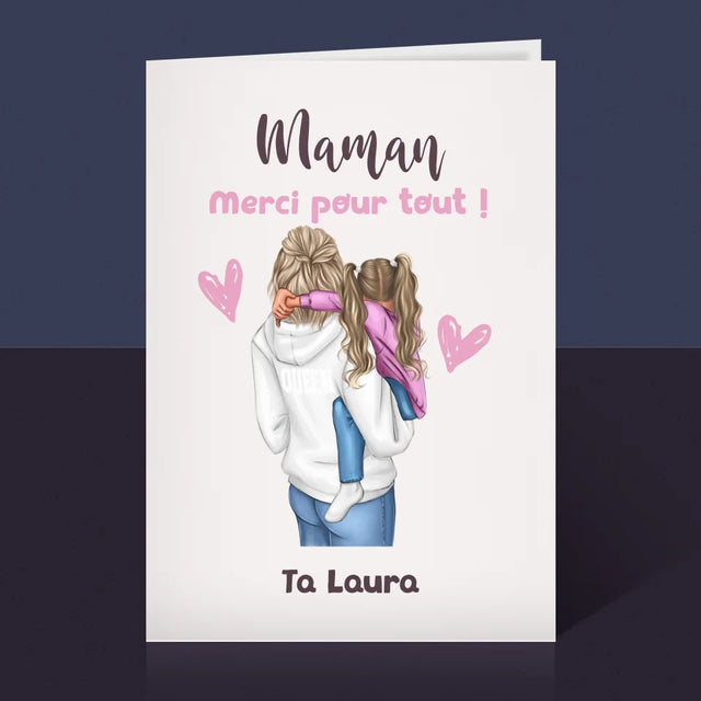 La Création Du Personnage: Mère Avec Enfant - Carte De Vœux