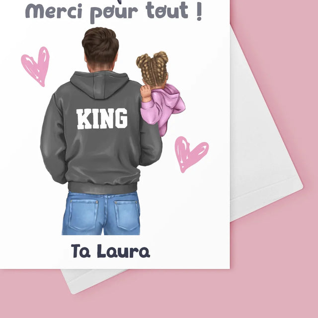 La Création Du Personnage: Papa Avec Enfant - Carte De Vœux