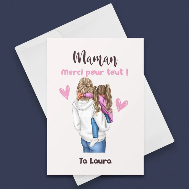 La Création Du Personnage: Mère Avec Enfant - Carte De Vœux