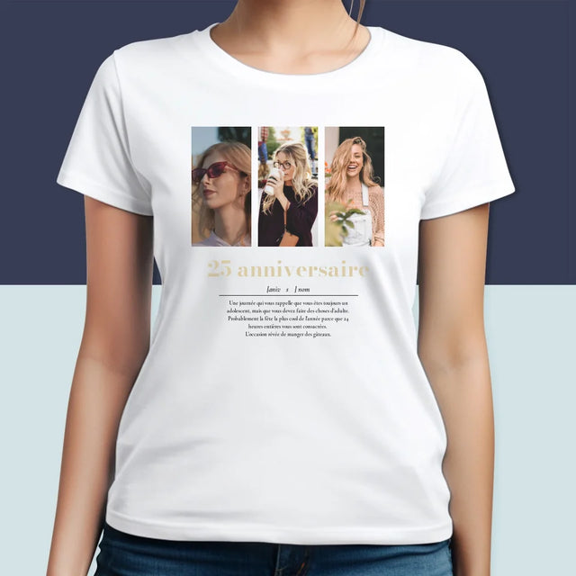 Le Collage Photo: 25E Anniversaire Définition - T-Shirt Pour Femmes