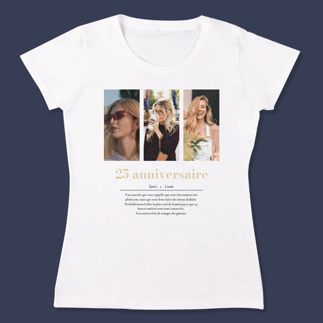 Le Collage Photo: 25E Anniversaire Définition - T-Shirt Pour Femmes