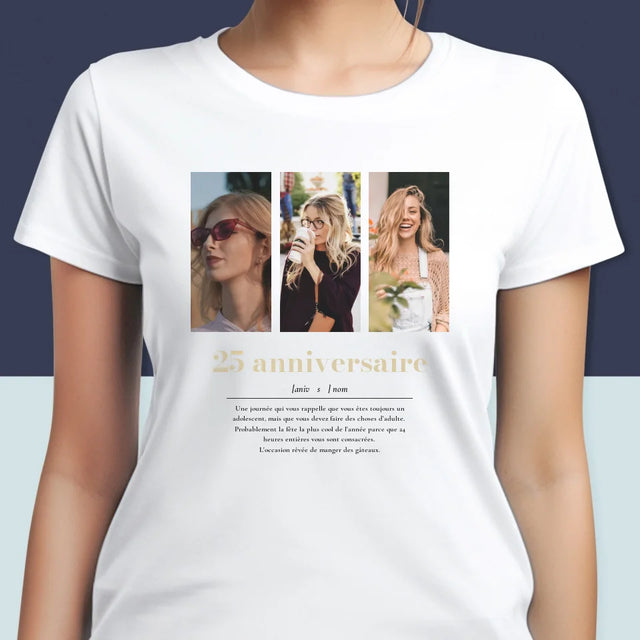 Le Collage Photo: 25E Anniversaire Définition - T-Shirt Pour Femmes