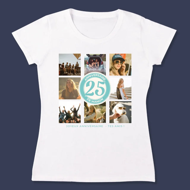 Le Collage Photo: 25 Anniversaire - T-Shirt Pour Femmes