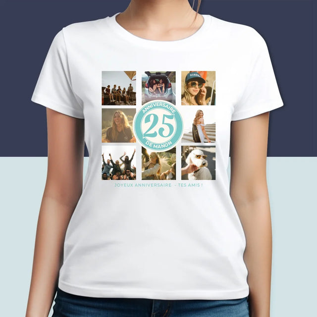 Le Collage Photo: 25 Anniversaire - T-Shirt Pour Femmes