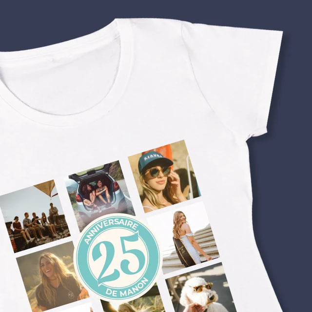 Le Collage Photo: 25 Anniversaire - T-Shirt Pour Femmes