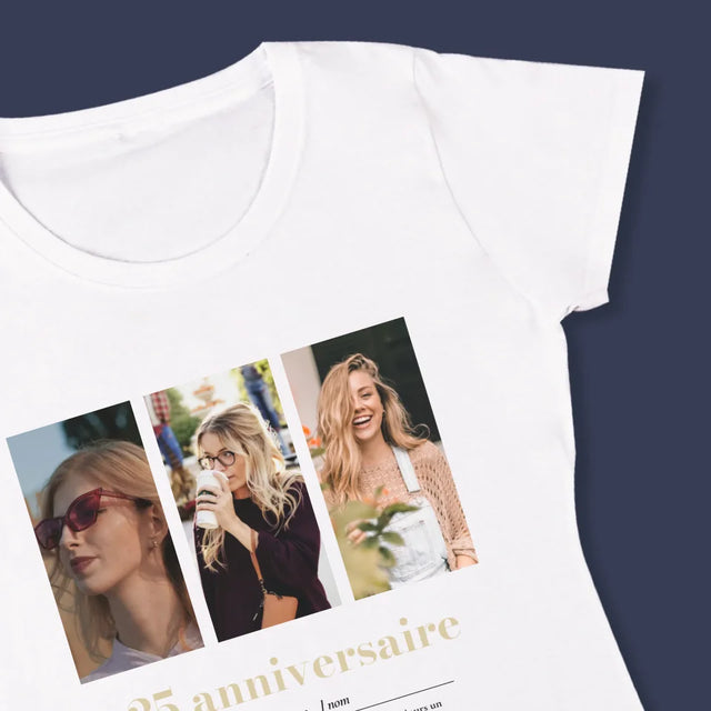 Le Collage Photo: 25E Anniversaire Définition - T-Shirt Pour Femmes