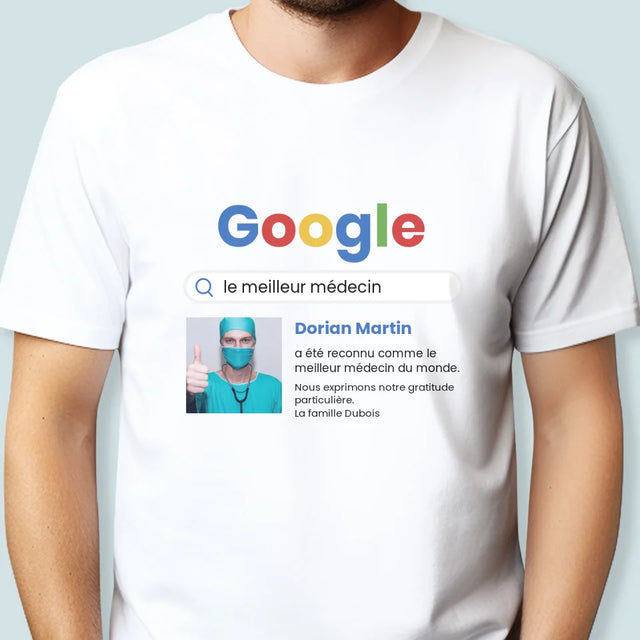 La Photo Et Un Texte: Meilleur Médecin Résultat Google - T-Shirt Pour Hommes