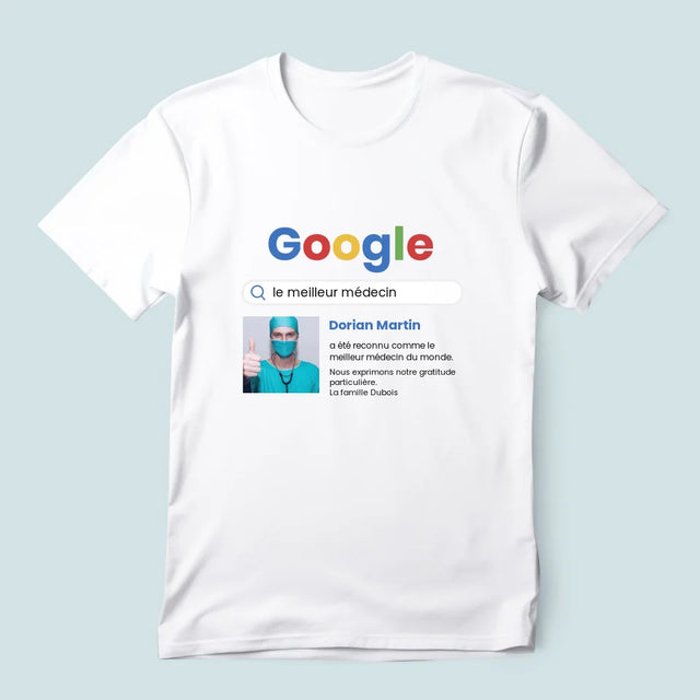 La Photo Et Un Texte: Meilleur Médecin Résultat Google - T-Shirt Pour Hommes