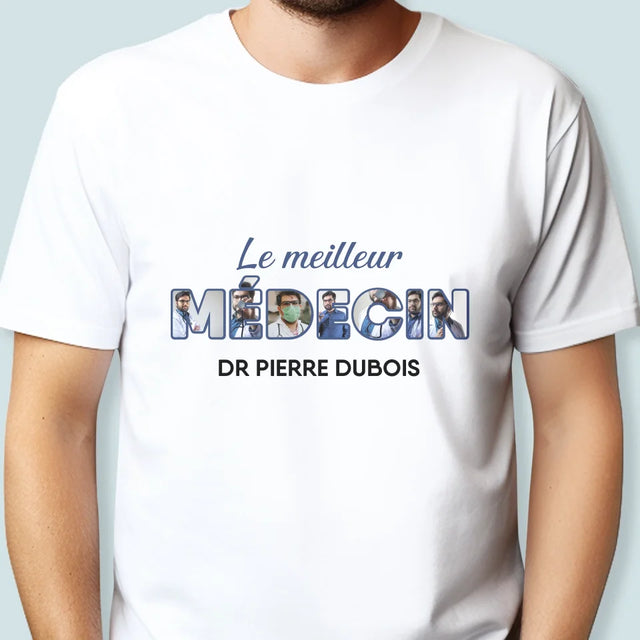 Collage Photo De Lettre: Le Meilleur Médecin - T-Shirt Pour Hommes