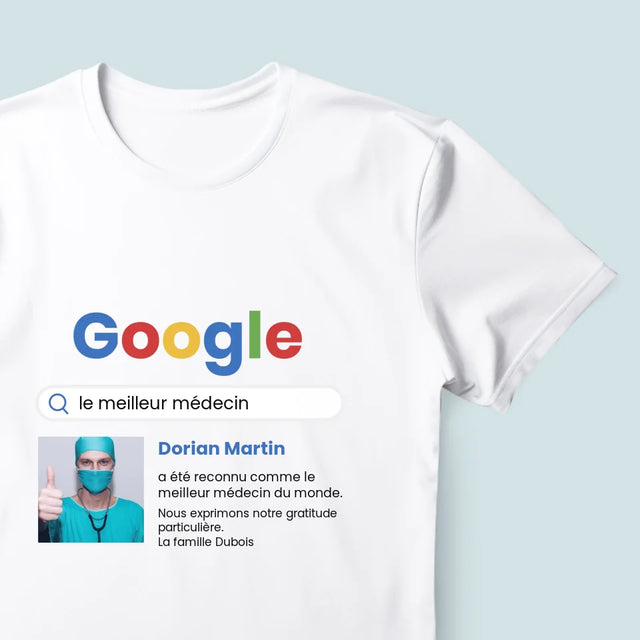 La Photo Et Un Texte: Meilleur Médecin Résultat Google - T-Shirt Pour Hommes