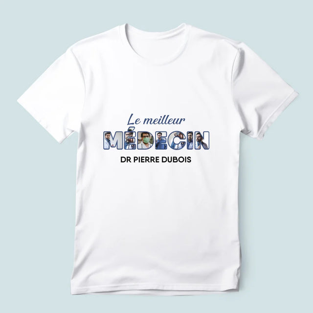 Collage Photo De Lettre: Le Meilleur Médecin - T-Shirt Pour Hommes