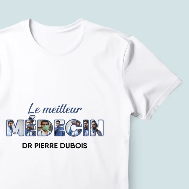 Collage Photo De Lettre: Le Meilleur Médecin - T-Shirt Pour Hommes