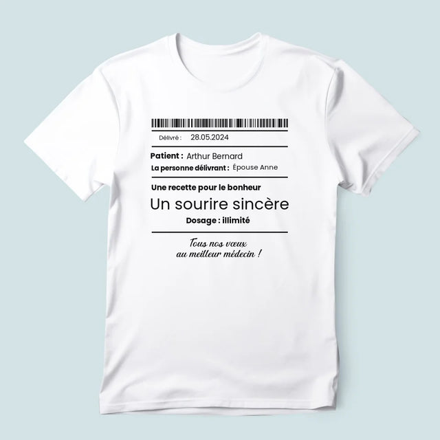 Le Prénom Et Un Texte: Une Recette Pour Le Bonheur - T-Shirt Pour Hommes