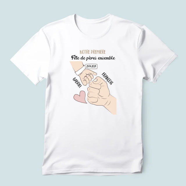 Le Prénom Et Un Texte: Première Fête Des Pères Ensemble - T-Shirt Pour Hommes