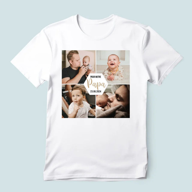 Le Collage Photo: Pour Notre Papa - T-Shirt Pour Hommes