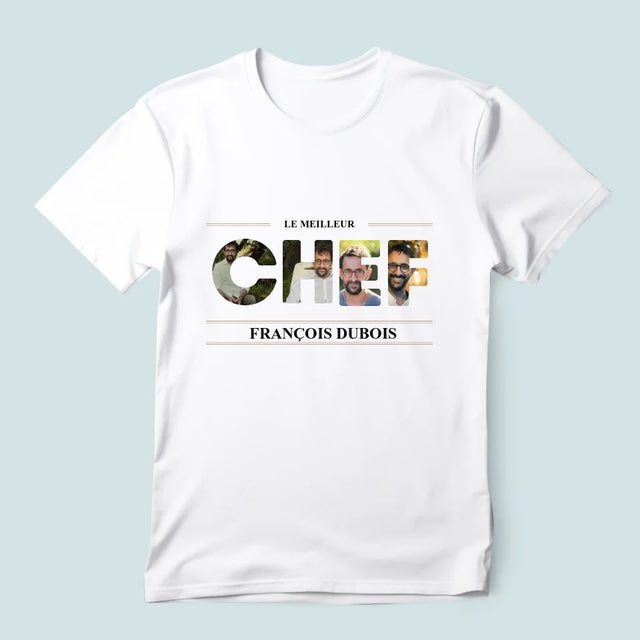 Collage Photo De Lettre: Le Meilleur Chef 2 - T-Shirt Pour Hommes