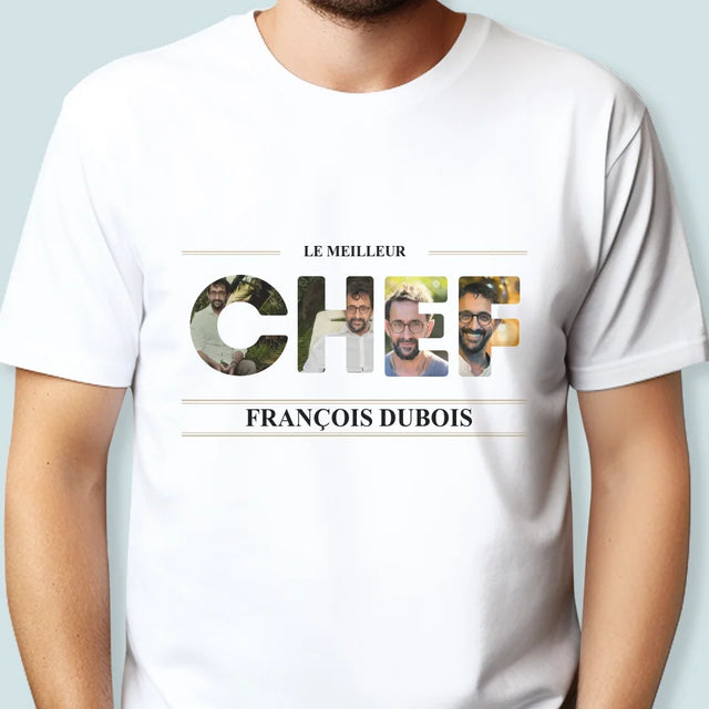 Collage Photo De Lettre: Le Meilleur Chef 2 - T-Shirt Pour Hommes