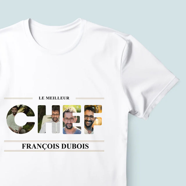 Collage Photo De Lettre: Le Meilleur Chef 2 - T-Shirt Pour Hommes