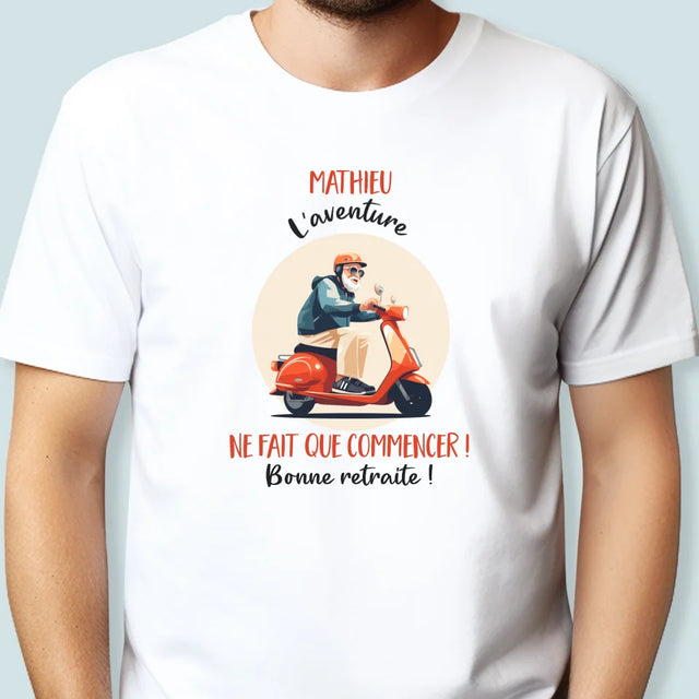 Le Prénom Et Un Texte: L'Aventure Ne Fait Que Commencer - T-Shirt Pour Hommes