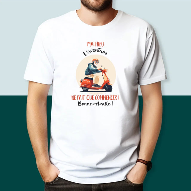 Le Prénom Et Un Texte: L'Aventure Ne Fait Que Commencer - T-Shirt Pour Hommes