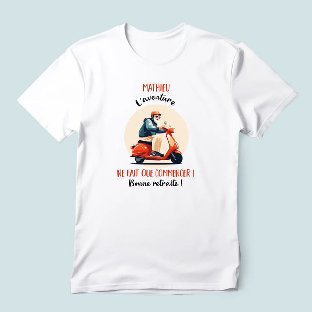 Le Prénom Et Un Texte: L'Aventure Ne Fait Que Commencer - T-Shirt Pour Hommes
