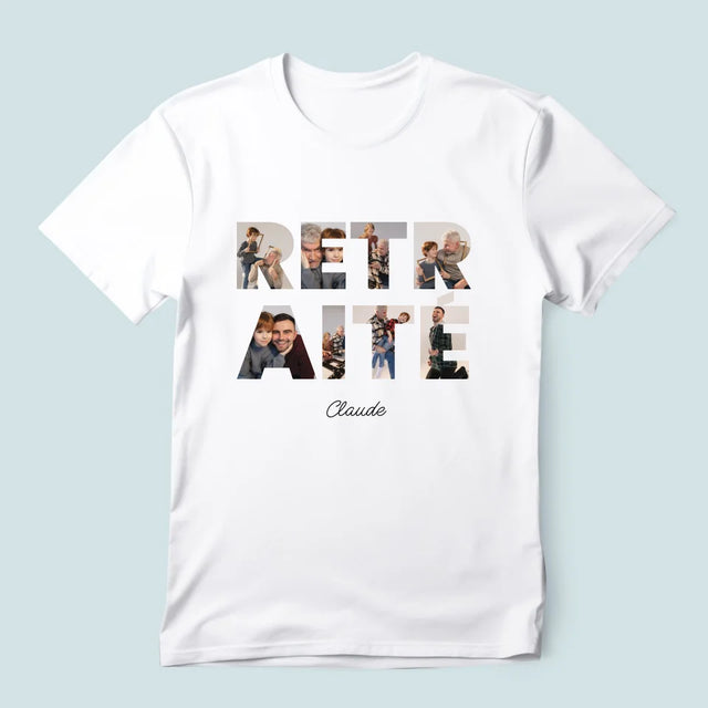 Collage Photo De Lettre: Retraité - T-Shirt Pour Hommes