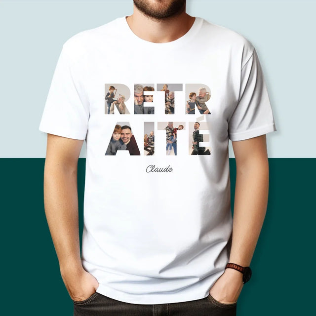 Collage Photo De Lettre: Retraité - T-Shirt Pour Hommes