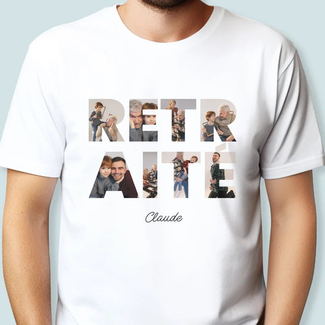 Collage Photo De Lettre: Retraité - T-Shirt Pour Hommes