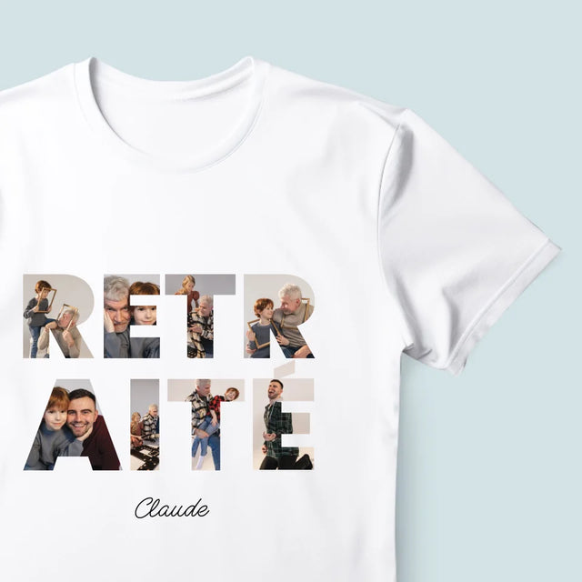 Collage Photo De Lettre: Retraité - T-Shirt Pour Hommes