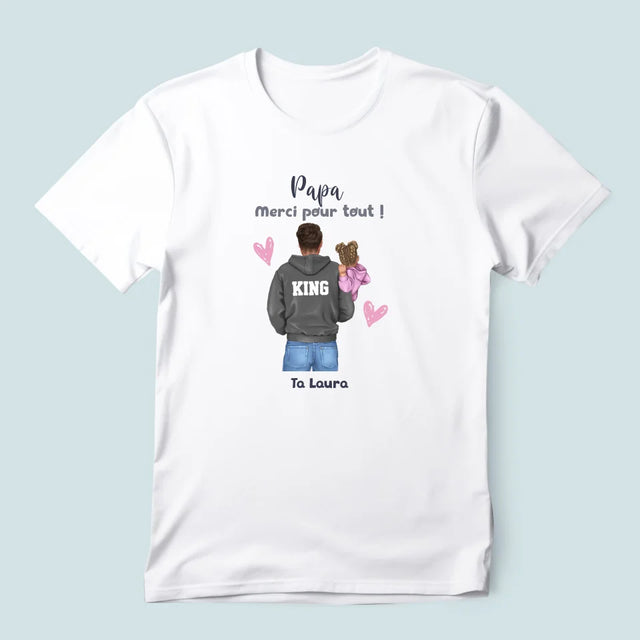 La Création Du Personnage: Papa Avec Enfant - T-Shirt Pour Hommes