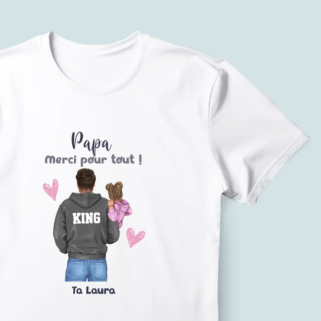 La Création Du Personnage: Papa Avec Enfant - T-Shirt Pour Hommes