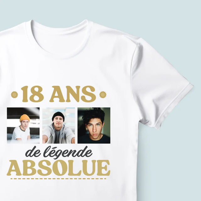 Le Collage Photo: 18 Ans De Légende Absolue - T-Shirt Pour Hommes