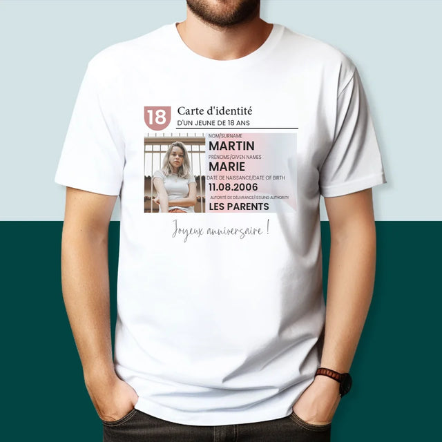 La Photo Et Un Texte: Carte D'Identité - T-Shirt Pour Hommes