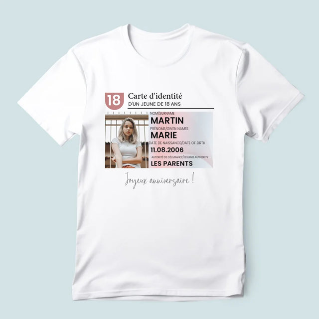 La Photo Et Un Texte: Carte D'Identité - T-Shirt Pour Hommes