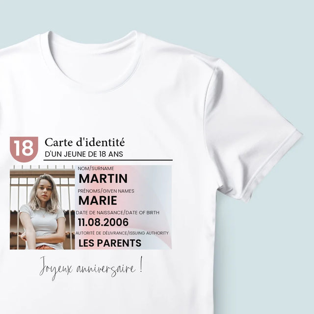 La Photo Et Un Texte: Carte D'Identité - T-Shirt Pour Hommes
