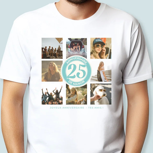 Le Collage Photo: 25 Anniversaire - T-Shirt Pour Hommes