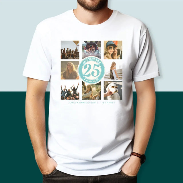 Le Collage Photo: 25 Anniversaire - T-Shirt Pour Hommes