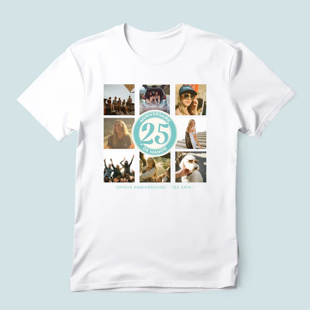 Le Collage Photo: 25 Anniversaire - T-Shirt Pour Hommes