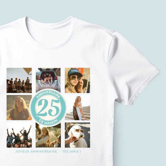 Le Collage Photo: 25 Anniversaire - T-Shirt Pour Hommes