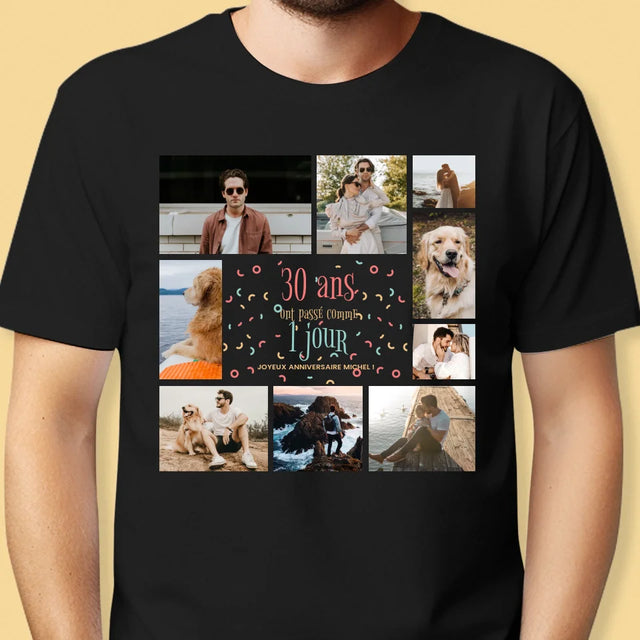 Le Collage Photo: 30 Ans Ont Passé - T-Shirt Pour Hommes