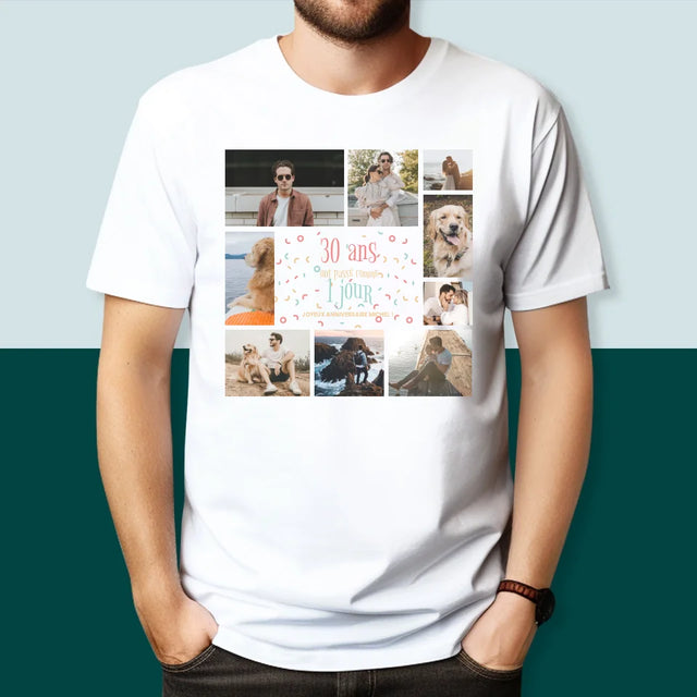 Le Collage Photo: 30 Ans Ont Passé - T-Shirt Pour Hommes