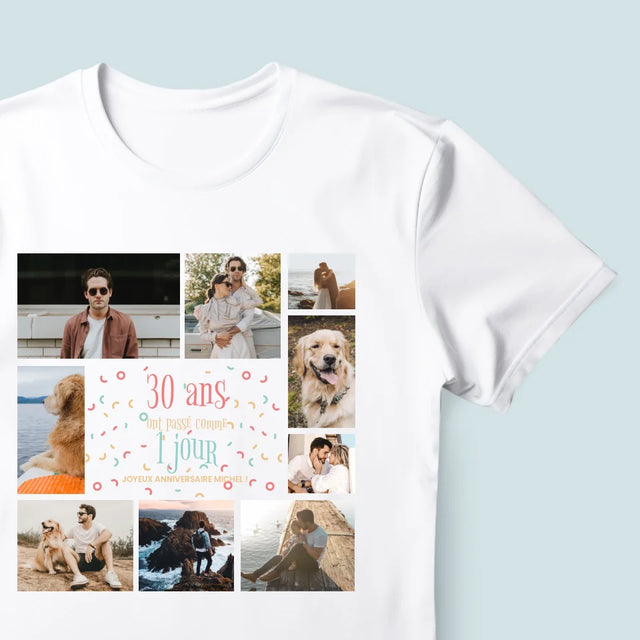 Le Collage Photo: 30 Ans Ont Passé - T-Shirt Pour Hommes