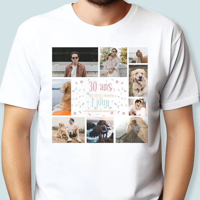 Le Collage Photo: 30 Ans Ont Passé - T-Shirt Pour Hommes