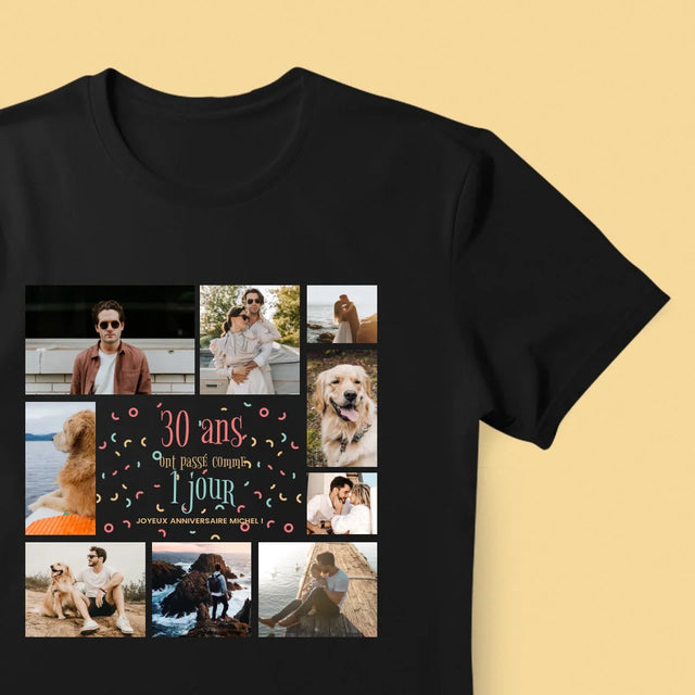 Le Collage Photo: 30 Ans Ont Passé - T-Shirt Pour Hommes