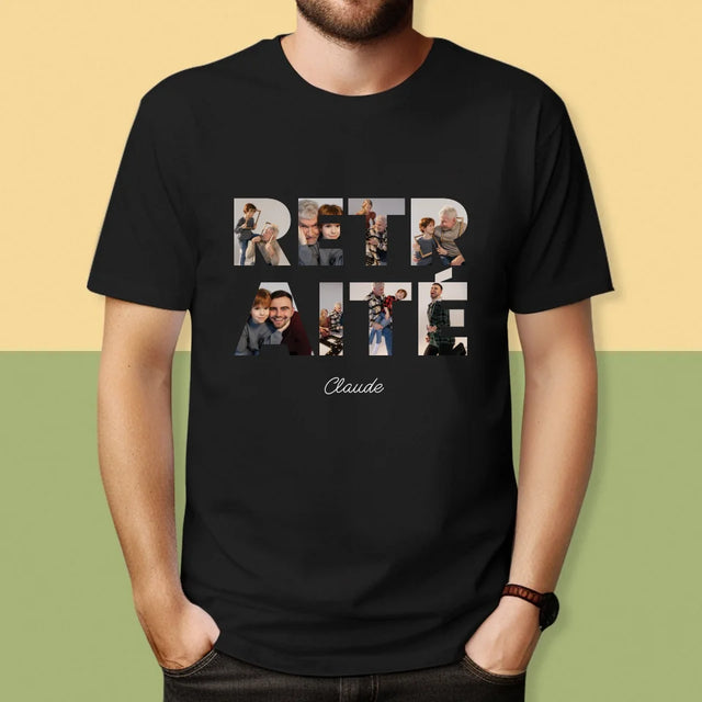 Collage Photo De Lettre: Retraité - T-Shirt Pour Hommes