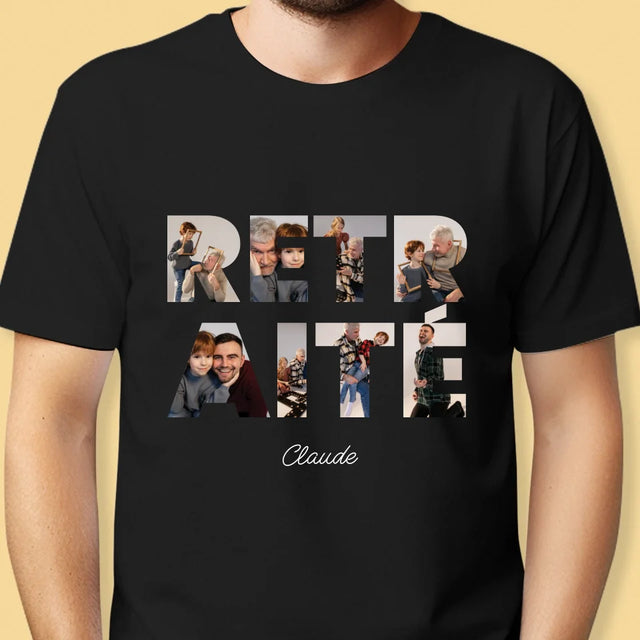 Collage Photo De Lettre: Retraité - T-Shirt Pour Hommes