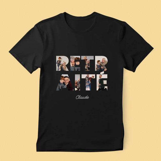 Collage Photo De Lettre: Retraité - T-Shirt Pour Hommes