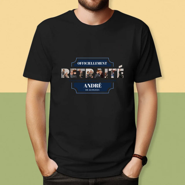 Collage Photo De Lettre: Officiellement Retraité - T-Shirt Pour Hommes