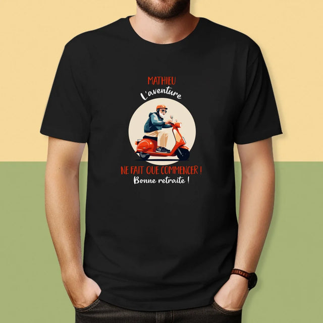 Le Prénom Et Un Texte: L'Aventure Ne Fait Que Commencer - T-Shirt Pour Hommes